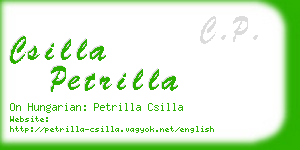 csilla petrilla business card